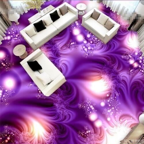 Beibehang Home Decoration 3d wallpaper pvc Abstract fashion purple 3D floor tiles decoration waterproof wallpaper for bathroom