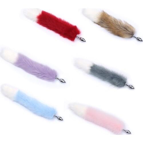 Anal Plug Tail Fox Tail Butt Plug Anal Sex Toys for Women Gay Men Sex Shop Silicone Dog Tail Masturbation Device Big Soft