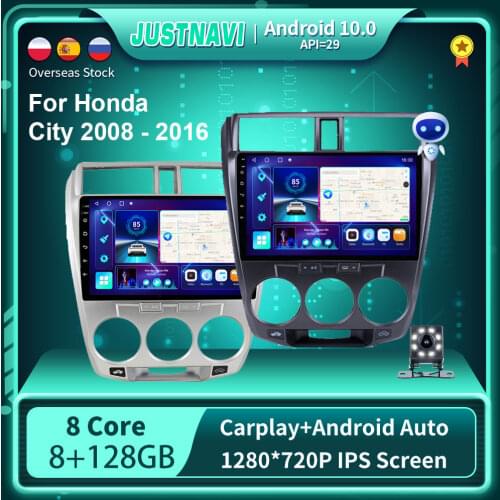 OKNAVI 1280*720P Headrest Car Radio Player GPS Stereo Auto Carplay For Honda City 2011 2012 2013 2014 2015 2016 DSP 6G 128G 10"