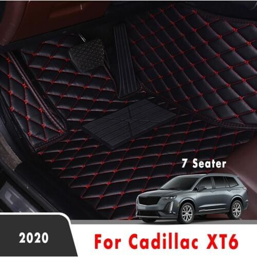 Car Floor Mats For Cadillac XT6 2020 7 Seater Waterproof Leather Carpets Custom Styling Auto Accessories Interior Covers Rugs
