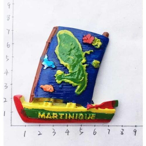 BABELEMI New 3D Tourist Travel Souvenir Fridge Magnet French Martinique Creative Map