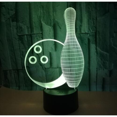 Bowling 3d Night Lights With Multi-color Led Night Light Touch Remote Control 3d Led Creative Table Lights