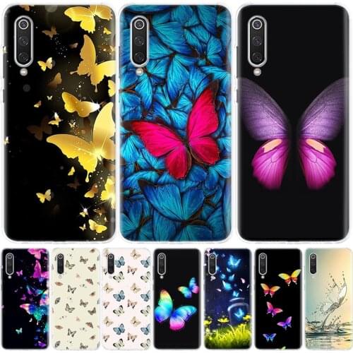 Colorful Butterfly Phone Case for Xiaomi Note 10 Mi 11 9 8 CC9 5X 6X A1 A2 A3 9T 10T Lite Pro Poco F1 X3 NFC F3 Cover Coque