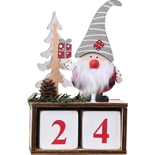 Wooden Christmas Advent Calendar Merry Christmas Decorations for Home Noel Xmas 2021 New Year Gifts Santa Claus Ornament Navidad