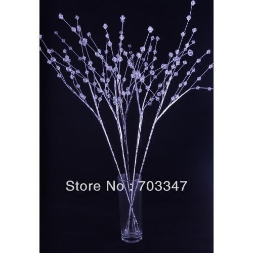 HOT SALE !!! 72 X Pretty Acrylic Bead Spray On Silver Stem,For Wedding Table Arrangement ETC. ( Free Shipping by EMS)