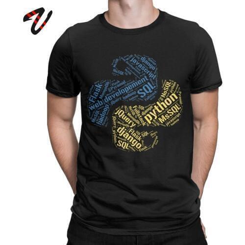 Graphic T-Shirts Vintage Python T Shirt Programmer Computer Software Developer Men Tee Shirt Programming Coder Shirts Coding