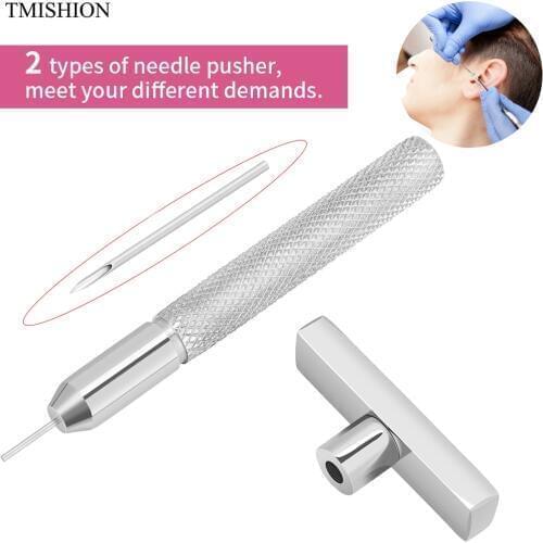 2 Sizes Body Piercing Needle Pusher 316L Steel Holder Piercing Tools For All Types Of Piercing Needles not include needles