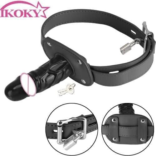 IKOKY For Couples Flirt Oral Dildo Mouth Plug Penis Gag Open Mouth Gag Sex Products Sex Toys SM Bondage Restraints Adult Games