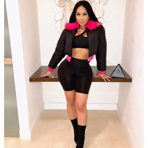 Short Winter Jacket Women 2019 Fur Collar Down Coat Female Zipper Slim Outwear Warm Thick Duck Down Jacket Parka Chaqueta Mujer