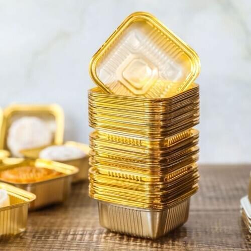 100pcs 50/63-80/100g Square Moon Cake Trays Mooncake Package Box Container Holder Mid-autumn Festival Gift