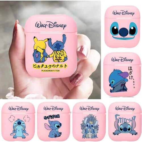 Cute Stitch Silicone Bluetooth Wireless Earphone Case for AirPods Protective Cover Skin Accessories Pods Charging Box Bag
