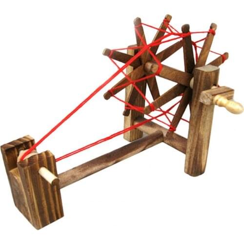 Retro Mini Spinning Wheel Exquisite Detail Great Accessory Wooden Simulation Farm Tool Spinning Wheel Dollhouse for Children