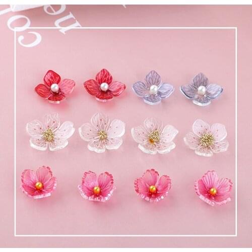 Handmade fashion color acrylic beads 40pcs/lot flowers shape diy jewelry earring/garment accessory
