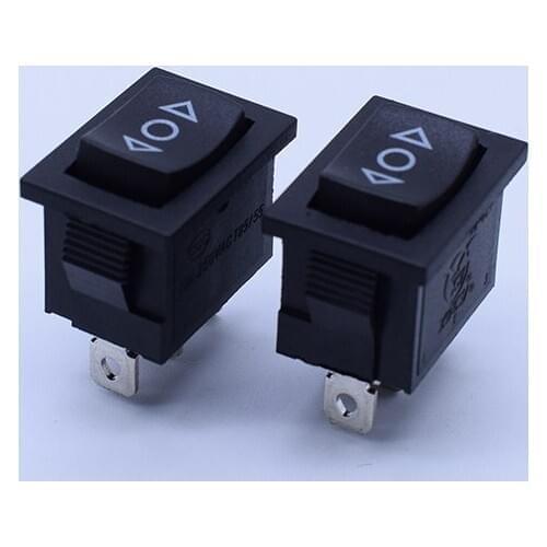 Soft black double rocker switch rocker switch reset copper pin 3 KCD1-116B-3P reset 2 stalls