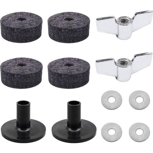 12 Pcs Drum Kit Cymbal Soft Round Felt Pad Wing Nut Washers Drum Set Assembly Accessories Suit Portable Non Slip Felt Pad Set
