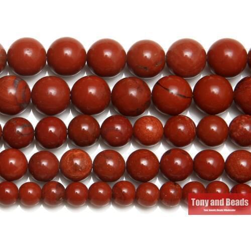 Natural Stone Red Jaspers Round Beads 15" Strand 3 4 6 8 10 12MM Pick Size For Jewelry Making No.AB42