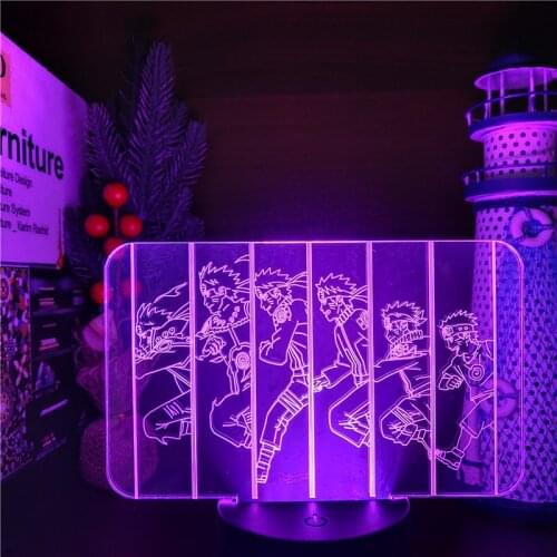 Naruto 3D Night Light Anime Figure Uzumaki Naruto Decoration Manga Lampara Home Decor Lamp Creative Table Desk Lights Lampe Gift