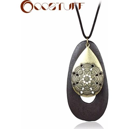 Fashion Custom Jewelry Gift For Women Vintage Necklaces & Pendants Initial Long Chain Love Water-Drop Necklace Statement Pendant