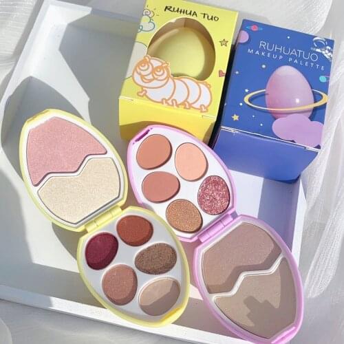 New Egg Shape High Gloss Blush Eyeshadow All-in-one Glitter Face Brightening Natural Three-dimensional Long-lasting Makeup