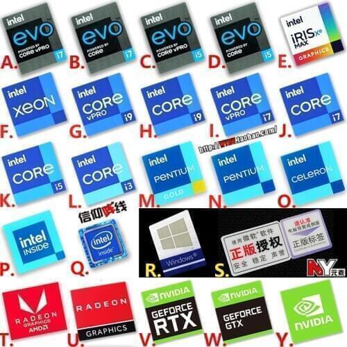 New Original 11-Generation Core i9 i7 i5 i3 Evo Certified Notebook Desktop Computer Cpu Sticker Label