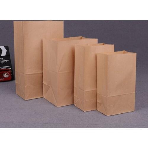 10pcs Kraft Paper Bags Food Tea Small Gift Bags Sandwich Bread Bags Party Wedding Supplies Wrapping Gift Takeout Take Out Bags