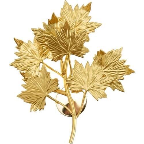 Postmodern Gold Maple Leaf Wall Lamp Creative Aluminum LED Wall Light Bedside Living Room Aisle Corridorn Lighting Luminaire