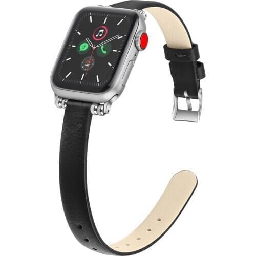 Leather correa for apple watch 3 band 38mm 40mm Thin Wristband for iWatch bracelet Series 5 4 3 2 strap 44mm 42mm pulseira belt