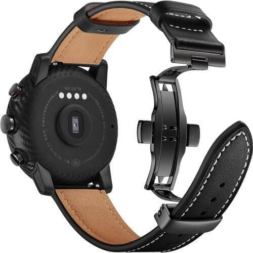 20MM 22MM Men/Women Bands Leather Strap for Samsung Galaxy Watch Active 2 Bracelet for S3/S2 Galaxy Watch 46mm 42mm Watchbands