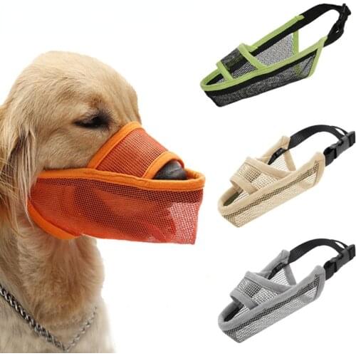 Breathable Mesh Dog Muzzle Anti Bark Dog Mouth Mask Stop Chew Protection French Bulldog Pet Mouth Cover Training XXS-XL