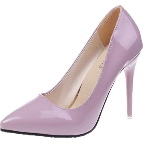 Women Pumps Heeled Shoes Sexy Party Wedding PU Slip On 9CM Thin High Heels Pointed Toe Office & Career Shallow Women Shoes