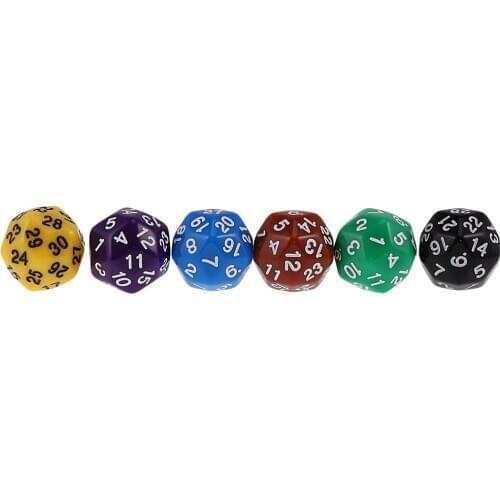 Pack of 6pcs Multi Sided D24 or D30 Dice for D&D TRPG Party Board Game Toys