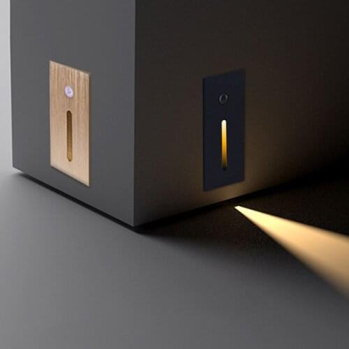 3W Recessed LED Stair Light Indoor Motion Sensor Step Light Waterproof Corner Wall Light Aluminum Hallway Staircase Lamp