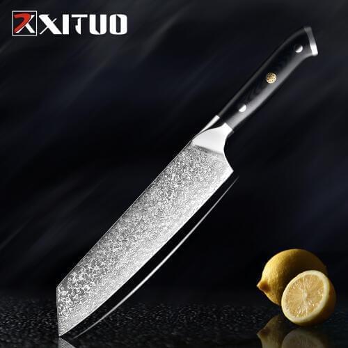 XITUO 8 inch Damascus Kiritsuke Knife Sharp 67 Layers Japanese VG 10 Black G10 Handle Professional Kitchen Chef Knife New