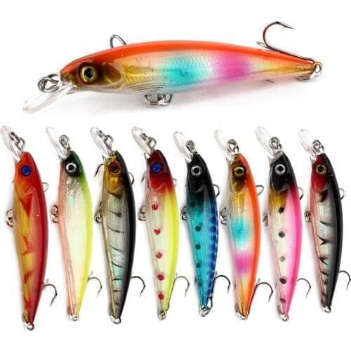 YUZI 1PCS Minnow Fishing Lure 82mm 7.3g 3D Eyes Crankbait Wobblers Artificial Plastic Hard Bait Fishing Tackle