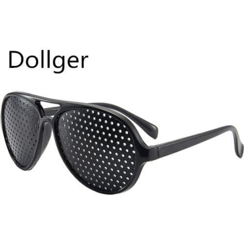 Dollger Eyesight Protector Pin hole Glasses Improve Vision Anti-Fatigue Myopia Glasses Reading Black Framen HolHoles s1742