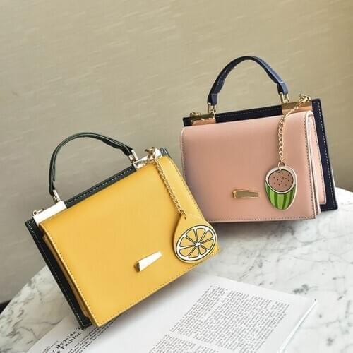 Fashion all-match 2021 ladies bag trend PU bag simple watermelon pendant handbag casual double-sided shoulder messenger bag