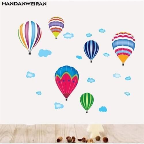 1pcs Blue Cloud Color Balloon Wall Sticker Childrens Room Living Room Decoration Decals Home Decoration Mural 50 * 70CM