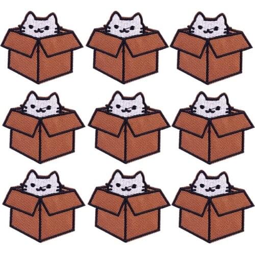 Pulaqi 10PCS Cartoon Dog Cat Patch Hippie Wholesale Patches Iron On Patches For Clothing Punk Wholesale Dropship Custom Patch