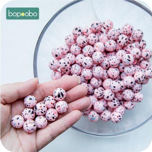 100PC Food Grade Teething Beads 15mm Silicone Beads Pearl Silicone DIY Baby Crib Mobile Toys Tiny Rod Baby Teether Baby Product