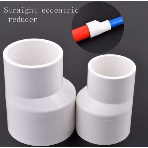 20/25/32/40/50/63mm PVC Straight eccentric reducer Connectors Water Pipe Adapters Fish Tank Tube Joint Garden Irrigation Fitting