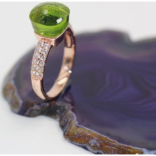 2021 Fashion Candy Style Ring Of 4 Colours Choose Crystal With White Zircon Gold Plated Rings For Friends Best Festival Gift