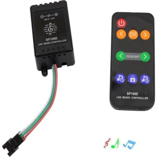 30pcs SP106E LED RGB Music Controller with Sound Activated Wireless RF Remote for WS2811 WS2812B SK6812 LED Lights DC5-12V