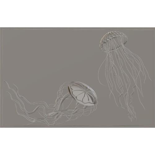 Jellyfish 3d model relief for cnc in STL file format Jellyfish 3d STL Model Relief for CNC Router Aspire Artcam