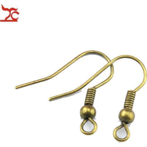 Wholesale Plated DIY Earring Hooks Gold Bronze Silver Earwire Clasp Accessories Jewelry Making Iron Hook Fittings For Women