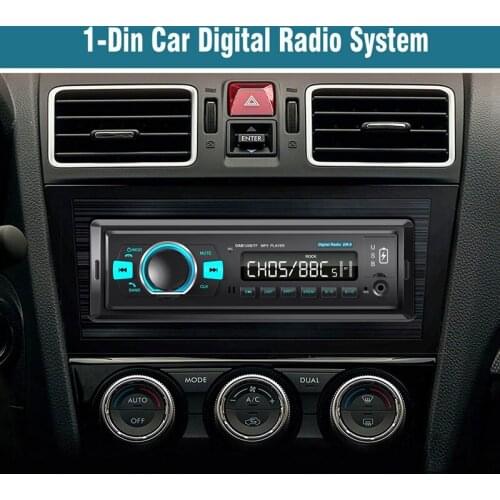 1Din Car Radio DAB Digital Radio Dual USB FM MP3 BALANCE Hands-Free USB Bluetooth 4.2 WMV APE EQ TF Card U-Disk ISO