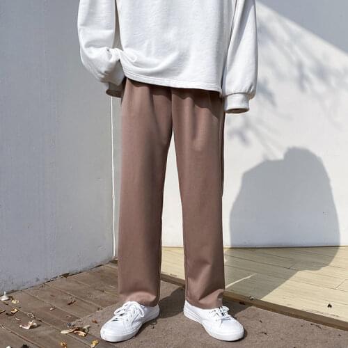 Summer Thin Wide-leg Pants Mens Fashion Ice Silk Pants Men Streetwear Korean Loose Straight-leg Casual Pants Mens Trousers