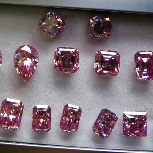 Factory Price Pink Moissanites High Quality D vvs Various Cut Shapes Moissanites Diamonds Loose Gemstones for Ring Making 2-15mm