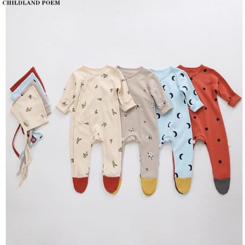 Baby Rompers Jumpsuit Newborn Baby Clothes Autumn Cotton Boys Girls Romper Outfits With Hat Infant Baby Pajamas Boy Playsuit