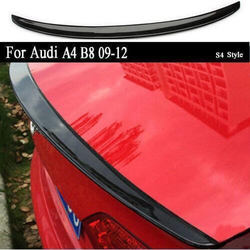 For Audi A4 B8 2009 2010 2011 2012 Carbon Fiber Rear Trunk Spoiler Boot Lip S4 Style