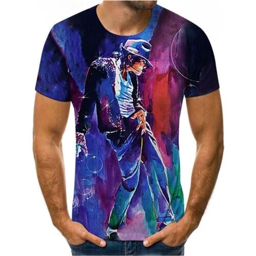 Forever Miss Jackson 3D printing commemorative fashion mens t-shirt breathable soft texture casual t-shirt men Asian size